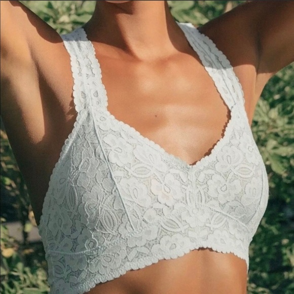 Free People Galloon Lace Bralette Blue Small NWT - Picture 4 of 13